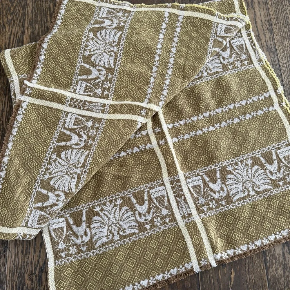 Folk Art Woven Dutch Boy Girl‎ Eagle Table Cloth + 6 Placemats Set Cream Austria